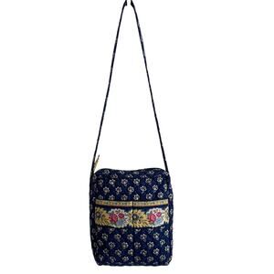 Vera Bradley Maison Blue Mom's Day Out Bag Lightweight Small Lined Crossbody Bag